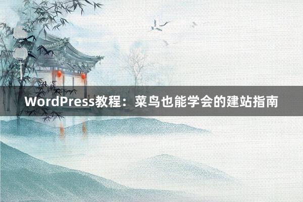 WordPress教程：菜鸟也能学会的建站指南